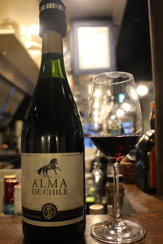 ２０２５年１２月　月替わり赤ワイン　アルマ・デ・チリ　ピノ・ノワール　レゼルヴ　赤　チリ産